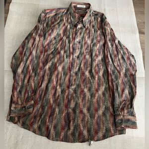 [L]Jhane Barnes Men's Multicolor Patterned Shirt